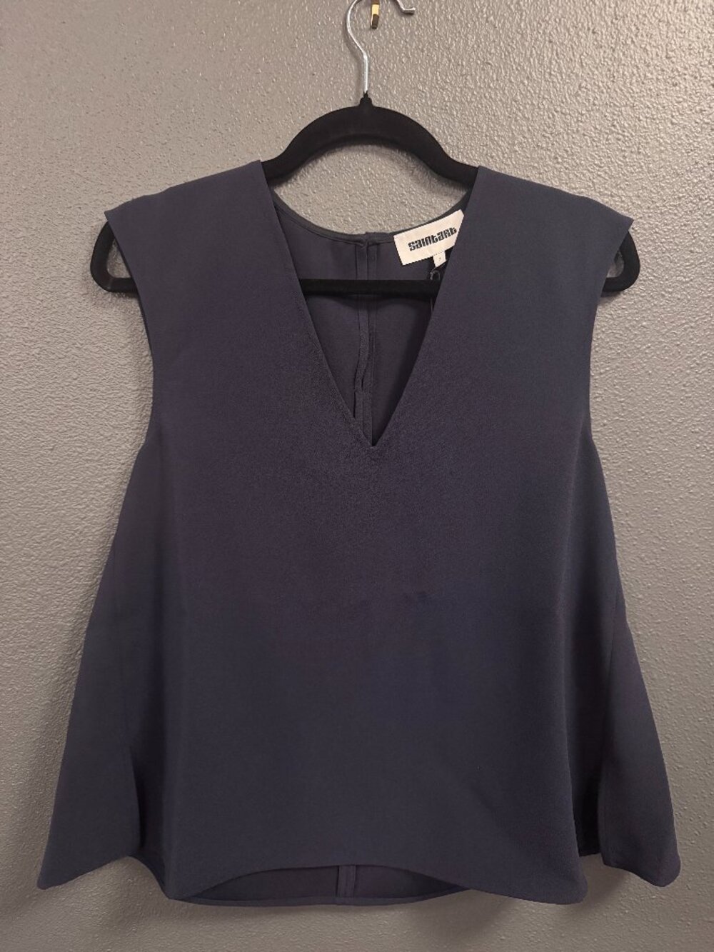 Saint Art - Black V Neck Top
